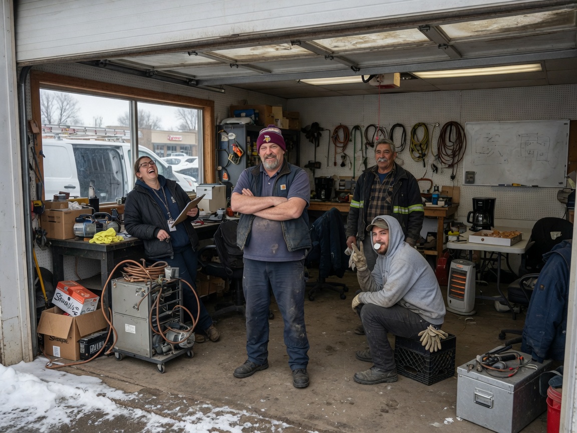 The Waubun HVAC Pros team at work in Waubun
